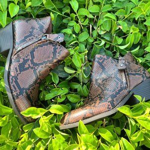 SO Ankle Boots For Women, Anglefish, Brown Snake, Size 6